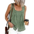 thumbnail image 1 of PRETTYGARDEN Womens Tank Tops Summer Button Down Shirts Embroidered Eyelet Dressy Casual Blouses Beach Vacation Clothes, 1 of 9