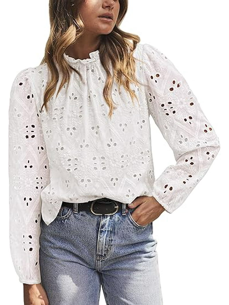 PRETTYGARDEN Womens Tops Dressy Casual 2025 Spring Long Sleeve