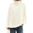 thumbnail image 1 of PRETTYGARDEN Womens Turtleneck Long Sleeve Sweater Fall Trendy Loose Fit Knit Tops Oversized Pullover Sweaters, 1 of 10