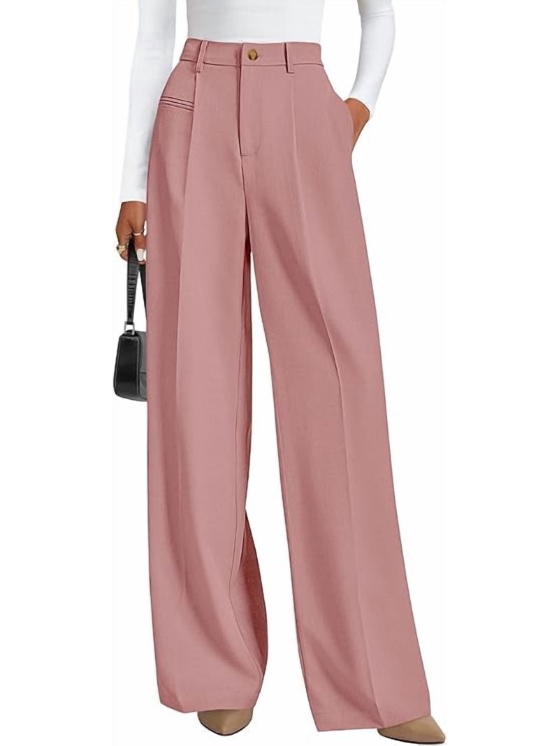 cute high waisted dress pants PRETTYGARDEN Womens Wide Leg Dress Pants Business Casual Flowy Work Palazzo Pants  High Waisted Slacks Trousers