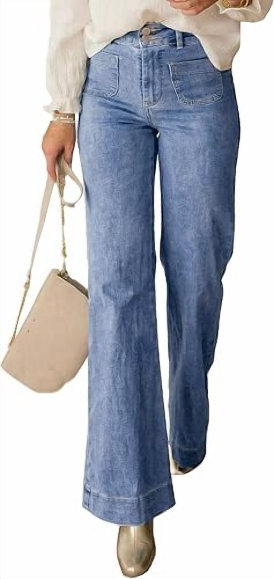 PRETTYGARDEN Womens Wide Leg Jeans High Waisted Stretchy | High Rise ...