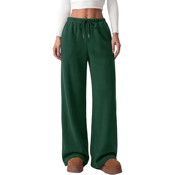 PRETTYGARDEN Womens Wide Leg Sweatpants Fleece Lounge Pants | Elastic Drawstring Waist,Baggy Jogger Yoga Sweat pants,Pockets,Fall Winter Clothes,Loose Daily Casual & Loungewear Trousers