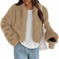 thumbnail image 1 of PRETTYGARDEN Womens Winter Coats Fluffy Cropped Faux Fur Jacket Long Sleeve Open Front Shaggy Outerwear Trendy Clothes, 1 of 8