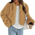 thumbnail image 1 of PRETTYGARDEN Womens Winter Coats Fluffy Cropped Faux Fur Jacket Long Sleeve Open Front Shaggy Outerwear Trendy Clothes, 1 of 8