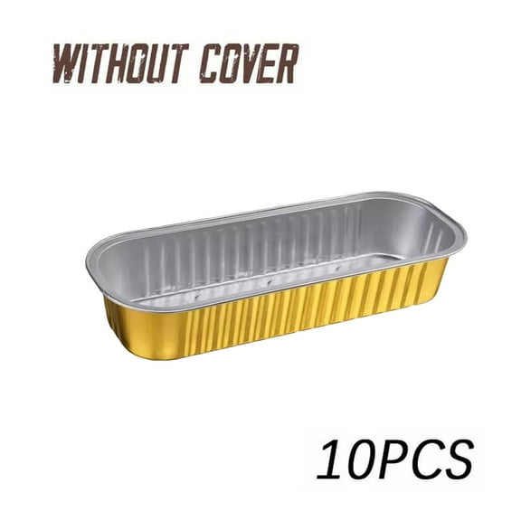 PRETXORVE 10/30/50pcs Disposable Packing Box Aluminum Foil Round Lunch Box Can Be Sealed Special Thickened Rectangular Tinfoil Box