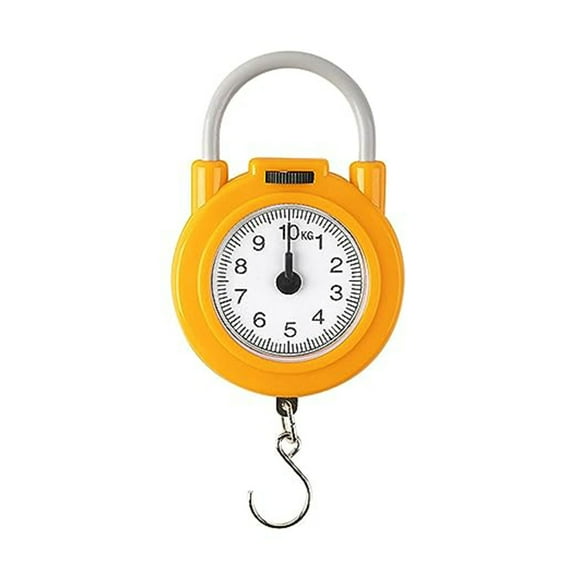PRETXORVE 10 Kg Portable Mechanical Scale With Hook/Fish/Box/Kitchen Scale - Multi-Function Household Scale - Yellow