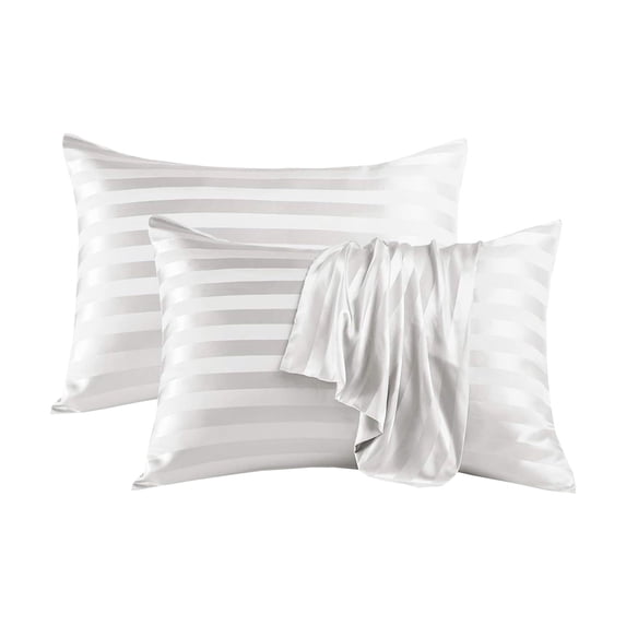 PRETXORVE 2 Pcs Emulation Silk Satin Pillowcase Comfortable Pillow Cover Pillowcase for Bed Throw Hair Beauty Pillow Covers