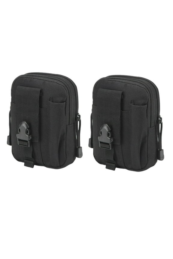 2pcs Outdoor Military Sports Tactic Waist Bag Sports Strategy Belt Waist Bag Wearing Belt Coin Purse 6-inch Mobile Phone Bag Military Fan Strategy Waist Bag