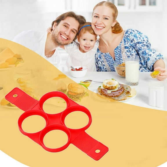 PRETXORVE 4 Hole Omelette Maker Multi-functional 7-link Round Star Heart Shaped Pancake Maker Breakfast Bakings