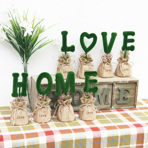 PRETXORVE 4-Piece Set Of Creativing Letter Simulation Bag Plant Pots-Home Accessories Set-Office Desktop Window Sill Bonsai