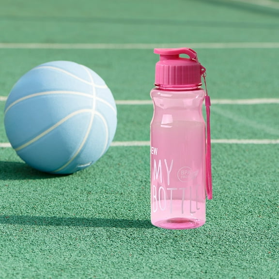 PRETXORVE 550ml Portable Solid Color Screw Cap Flip Student Outdoor Plastic Water Bottle Sealed Leak-proof Large Capacity Water Bottle