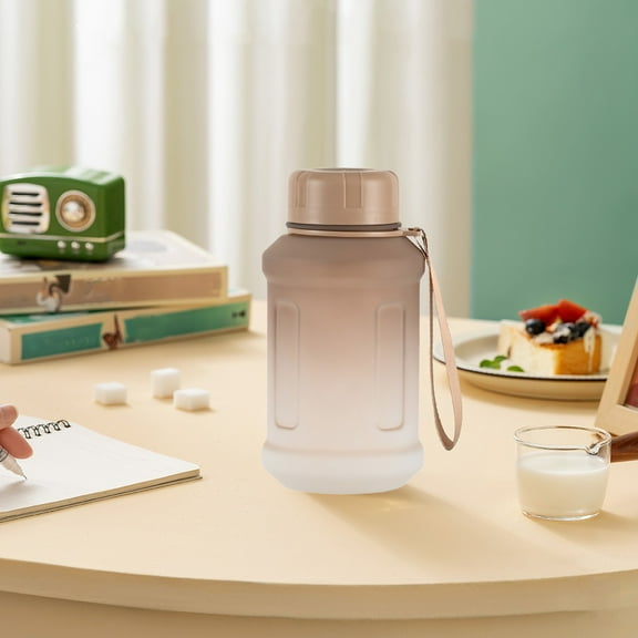 PRETXORVE 850ml Large Capacity Barrel Outdoor Summer Sports Fitness Bottle with Tea Strainer and Frosted Gradient Color Cup