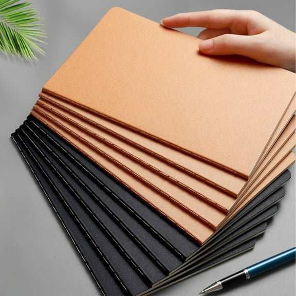 PRETXORVE A5 Kraft Paper Notebook Student Ordinary Exercise Book Environmentally Friendly Kraft Paper Horizontal Line Notebook