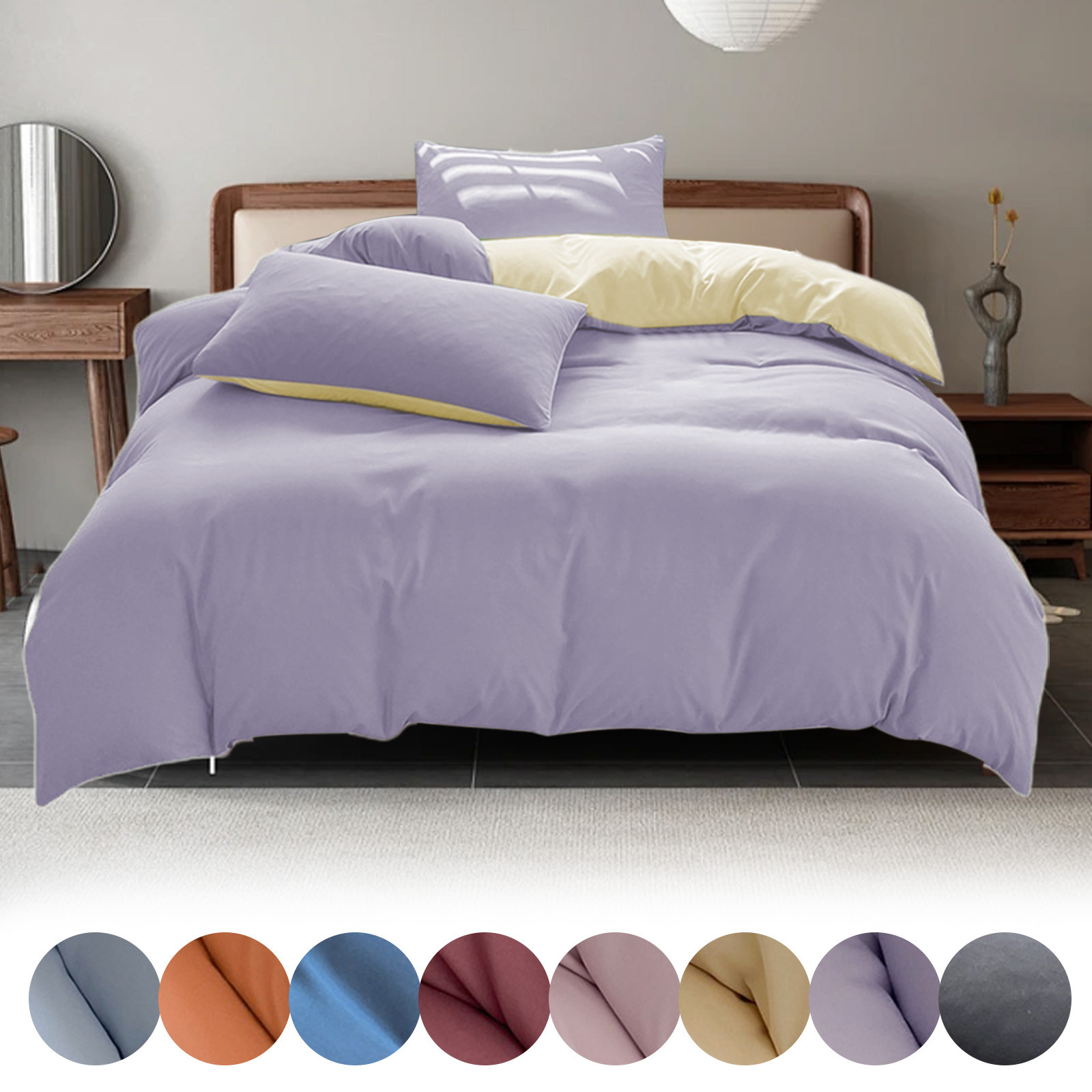 PRETXORVE All Season Bedding Set 4 Piece Washable Cotton Solid Color PRETXORVE All Season Bedding Set 4 Piece Washable Cotton Solid Color