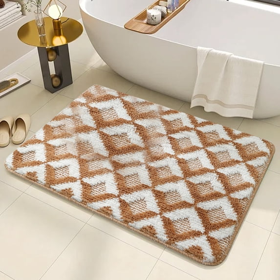 PRETXORVE Bathroom Water-Absorbing Mat Machine-Woven Carpet for Secure Grip Bedroom Entryway Rug Non-Slip Doorstep Foot Mat Non-slip Padding