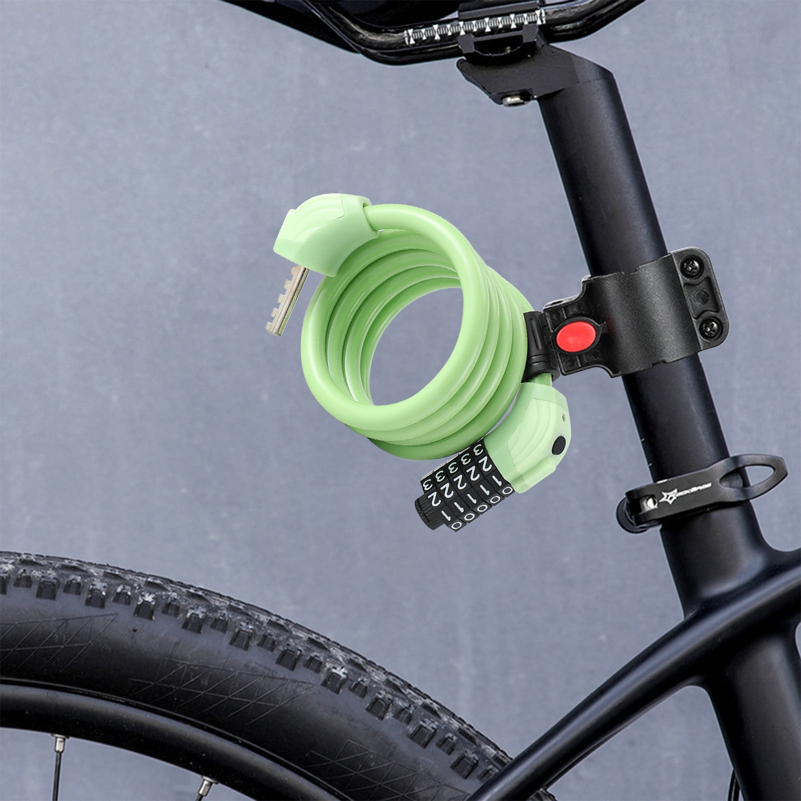 PRETXORVE Bike Lock Bike Lock Cable Combination Bicycle Lock with Mounting Bracket High Security 5 Digit Resettable Coiling Bicycle Lock