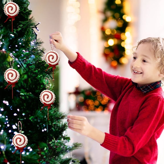 PRETXORVE Christmas Decor, Christmas Tree Decorations, Christmas Candy Cane Pendant, Foam Christmas Ball, Sequin Striped Christmas Tree Pendant, Festive Decoration