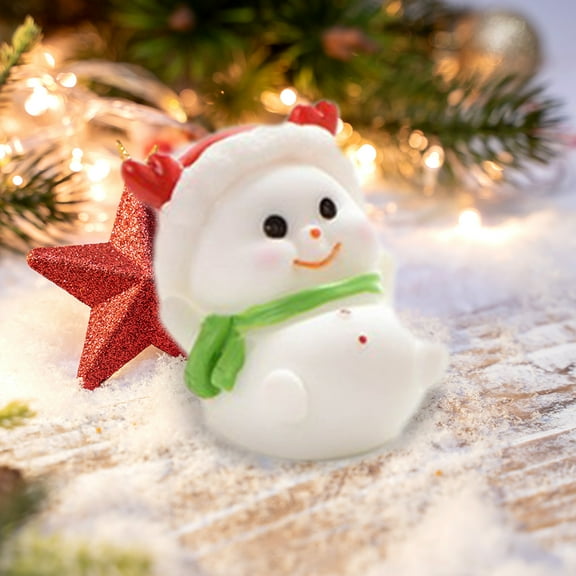 PRETXORVE Christmas Decor, Christmas Tree Decorations, Christmas Doll Christmas Snow Scene Decoration Cute and Small Snowman Resin Figurine Suitable for Festival Gifts