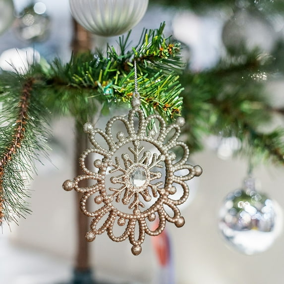 PRETXORVE Christmas Decor, Christmas Tree Decorations, Christmas Glitter Snowflake Baubles Christmas Decoration Decorate Christmas Tree Add Festive