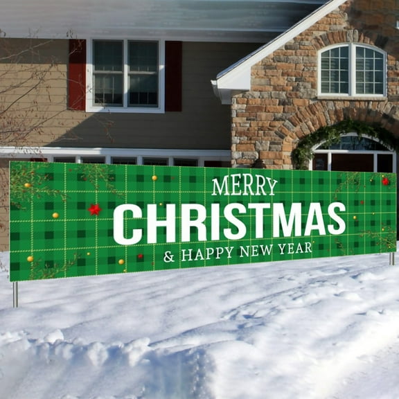 PRETXORVE Christmas Decor, Christmas Tree Decorations, Christmas Outdoor 98.42X19.68 inches, Christmas Front Door, Christmas Courtyard, Christmas Courtyard, Festival Garden Flag, Christmas