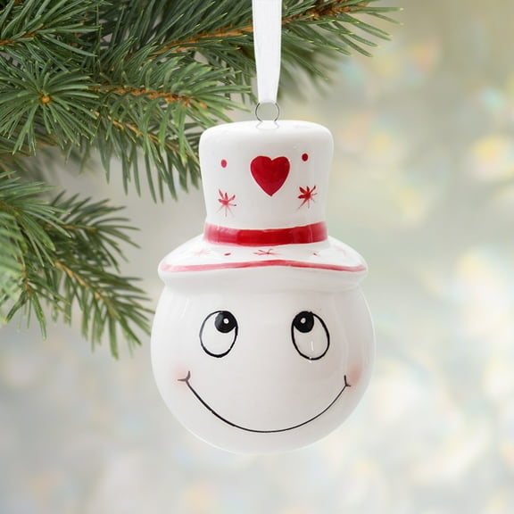 PRETXORVE Christmas Decor, Christmas Tree Decorations, Christmas Snowman Ceramic Decoration Home Desktop Christmas Scene Decoration Prop