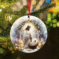 PRETXORVE Christmas Decor, Christmas Tree Decorations, Nativity Scene Decoration, Wooden Christmas Tree topper, Sacred Religious Gift, Nativity Scene Christmas Decoration