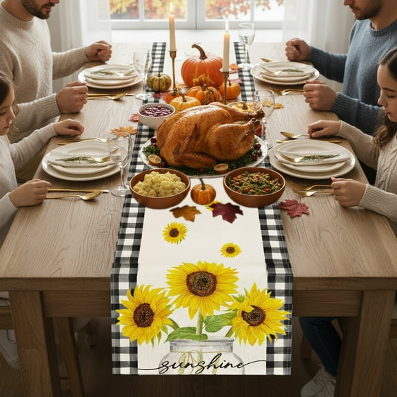 PRETXORVE Christmas Decorations, Christmas Decor, 13X71 Tablecloth for Kitchen Dinner Holiday Birthday Party Home