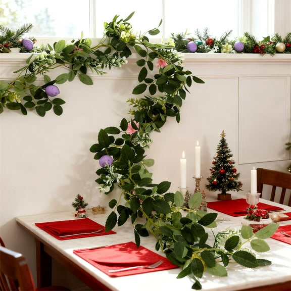 PRETXORVE Christmas Decorations, Christmas Decor, Christmas Egg Wreath - Artificial Green Plants Winter Decoration Eggs