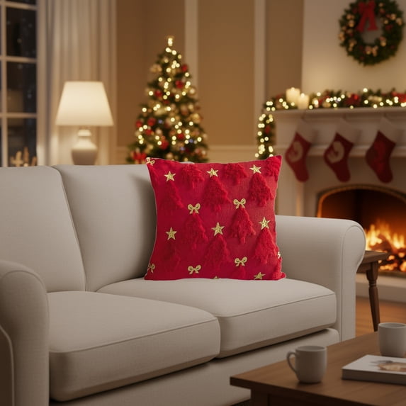 PRETXORVE Christmas Decorations, Christmas Decor, Christmas Pillow Christmas Tree Pillow Soft Sofa Chair Cushion Living Room Christmas Decorations