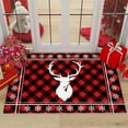 thumbnail image 1 of PRETXORVE Christmas Decorations, Christmas Decor, Christmas Plaid Series Crystal Velvet Material Antler Christmas Floor Mat Bathroom Bathroom Not Slide Mat Christmas Decoration Christmas Gift, 1 of 6