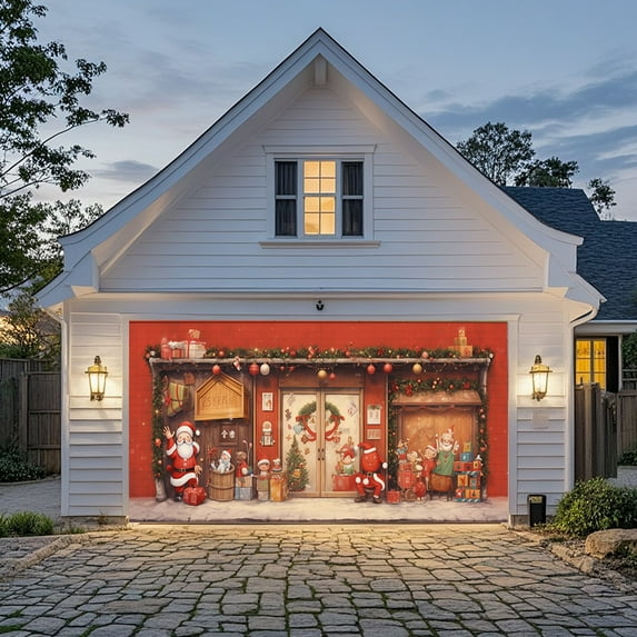 PRETXORVE Christmas Decorations, Christmas Decor, Extra Large Garage Door, Outdoor Holiday Party, Festive Hanging Background for Front Porch and Courtyard Use