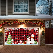 PRETXORVE Christmas Decorations, Christmas Decor, Garage Garage Festive Scene Door Party Background