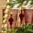 thumbnail image 1 of PRETXORVE Christmas Decorations, Christmas Decor, Maroon Velvet Decorations,-Shaped, Snowflakes On The, Festive Hanging Decorations, Style Set Of 2, 1 of 6