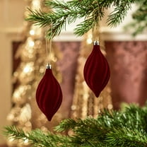 PRETXORVE Christmas Decorations, Christmas Decor, Maroon Velvet Decorations,-Shaped, Snowflakes On The, Festive Hanging Decorations, Style Set Of 2