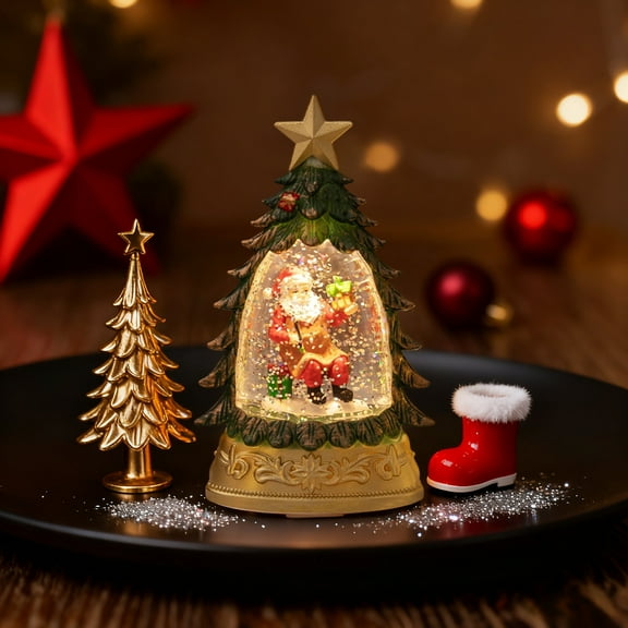 PRETXORVE Christmas Decorations, Christmas Decor, Tabletop Decorations Light-Up Night Lights Scene Layout Glass Cover Decorations