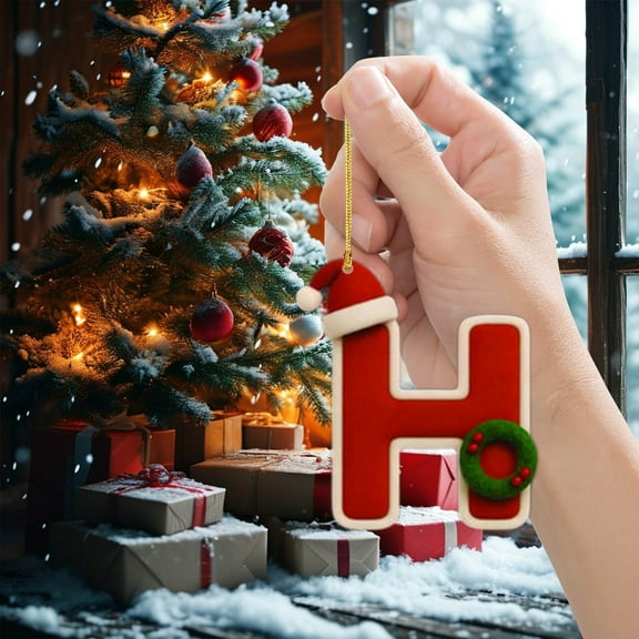 PRETXORVE Christmas Decorations, Christmas Ornaments, 2D Acrylic Christmas Tree 26 Letter Pendant Decoration Gift Home Christmas Party Pendant