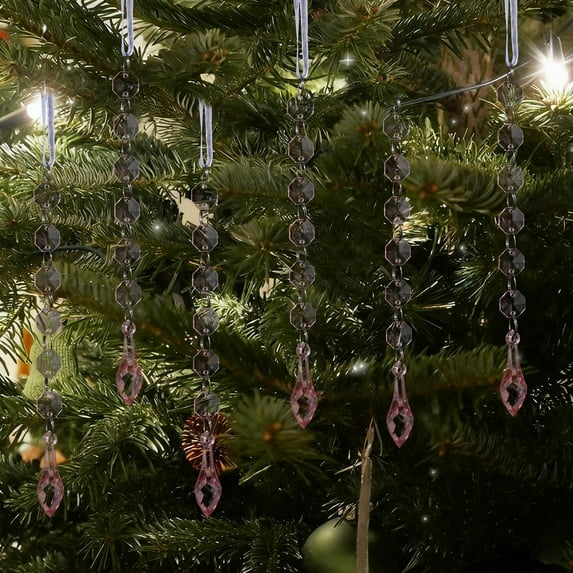 PRETXORVE Christmas Decorations, Christmas Ornaments, 6Pcs Christmas Decor Snowflake Hanging Acrylic Crystal Christmas Decor Icicle Water Drop Pendants