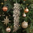 thumbnail image 1 of PRETXORVE Christmas Decorations, Christmas Ornaments, Champagne Color Shaped Pendant Glitter Plastic Leaf Christmas Tree Christmas Decoration, 1 of 6