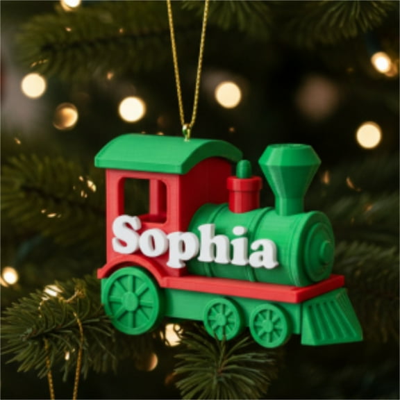 PRETXORVE Christmas Decorations, Christmas Ornaments, Christmas Train Decoration - Custom Name 2D Printed Tree Decoration