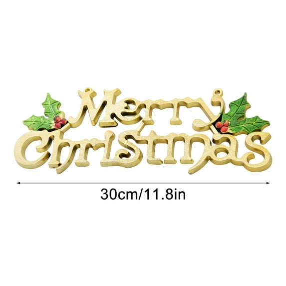 PRETXORVE Christmas Decorations, Christmas Ornaments, Christmas Tree Letter Board Hanging Plastic Electroplated Gold Leaves English Christmas Decorations Hanging ornaments