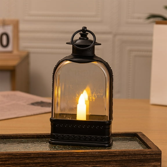 PRETXORVE Christmas Decorations, Christmas Ornaments, Flat Style Led Electronic Lantern, Oil Lamp, Small Lantern, Home Restaurant Christmas Decorations