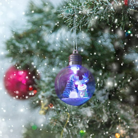 PRETXORVE Christmas Decorations, Christmas Ornaments, Light-Up Transparent Christmas Ball, foreign Trade Christmas Tree ornaments, Christmas Window Decorations, Transparent Ball