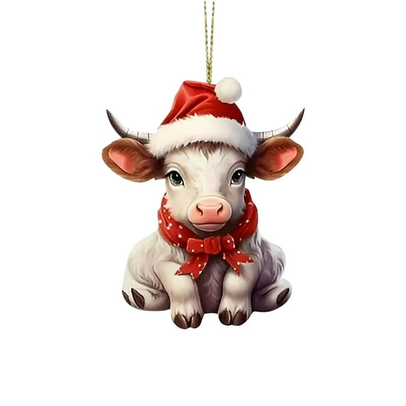 PRETXORVE Christmas Decorations, Christmas Ornaments, Personalized Cow Christmas Tree Hanging Decorations, Christmas Decorations
