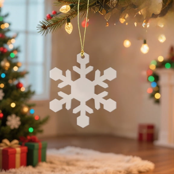 PRETXORVE Christmas Decorations, Christmas Ornaments, foreign Trade Christmas Decorations Snowflake with Holes Blank Transparent Acrylic Pieces Festival Pendants