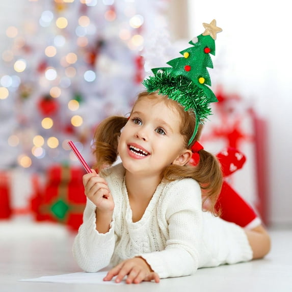 PRETXORVE Christmas Decorations, Christmas Tree Decorations, Christmas Hat Headband Christmas Tree Big Hat Hair Decoration Green Hat Headband Christmas Decoration