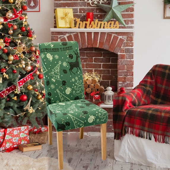 PRETXORVE Christmas Decorations, Christmas Tree Decorations, Christmas Table and Chair Covers Back Covers Detachable Washable Chair Protector Suitable for Christmas Home Restaurants Kitchens
