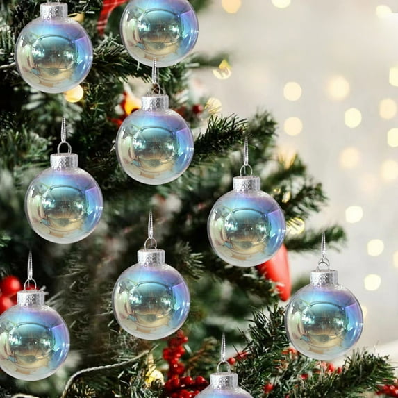 PRETXORVE Christmas Decorations, Christmas Tree Decorations, Colorful Christmas Decorative Balls - Shatterproof Transparent Shiny Hanging Christmas Tree ornaments