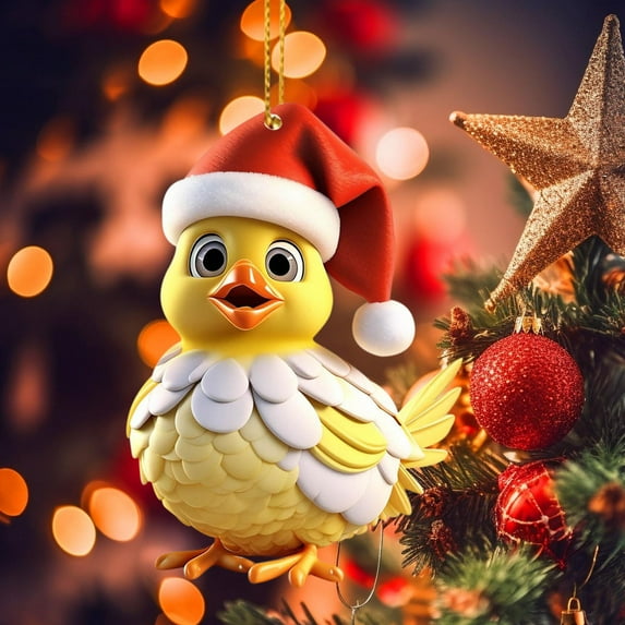 PRETXORVE Christmas Decorations, Christmas Tree Decorations, Cute Rooster Car Hanging ornament Home Tree Decoration Christmas Tree Decoration Home Decoration