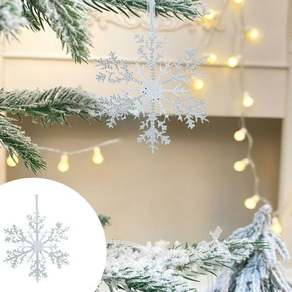 PRETXORVE Christmas Decorations, Christmas Tree Decorations, Transparent Crystal Pendant Crystal Snowflake Teardrop Leaf Christmas Tree Pendant Holiday Party Decoration Pendant