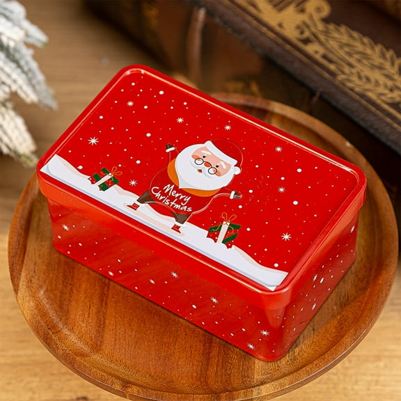 PRETXORVE Christmas Tinplate Box Stock Candy Packaging Box Ideas Gift Box Storage Box